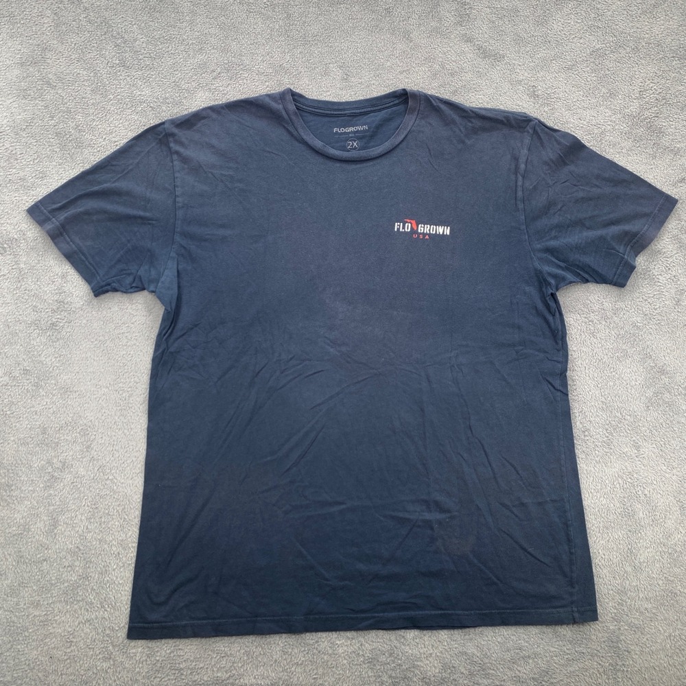 FloGrown T-Shirt Mens XXL 2XL Navy Pride & Honor Florida USA Graphic Tee